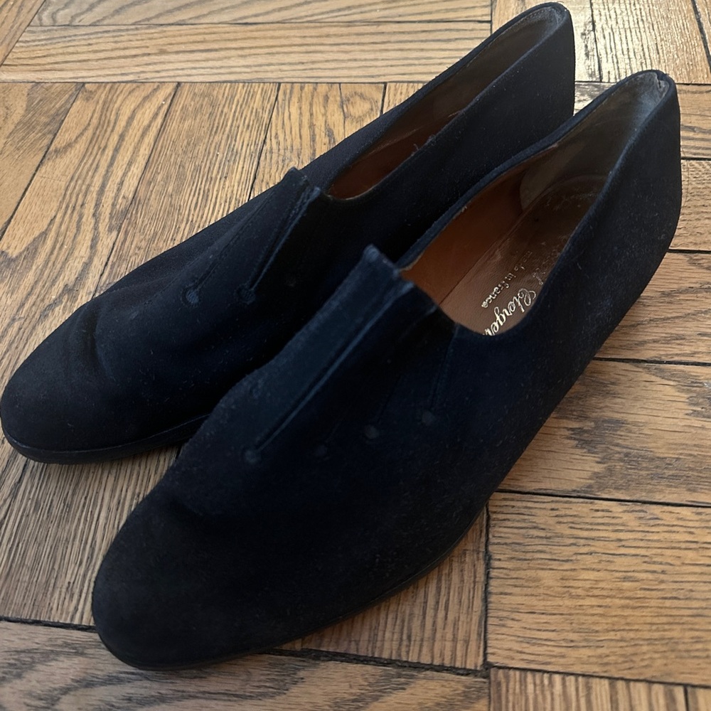 Robert Clergerie Slip On Black Suede Loafers Size 8